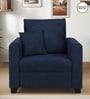 Bingo Fabric 1 Seater Sofa In Cool Cobalt Colour