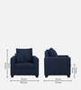 Bingo Fabric 1 Seater Sofa In Cool Cobalt Colour