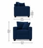 Bingo Fabric 1 Seater Sofa In Cool Cobalt Colour