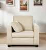 By Mintwud from Pepperfry Bingo Fabric 1 Seater Sofa In Cream Cashmere Colour