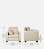 Bingo Fabric 1 Seater Sofa In Creamy Cashmere Colour