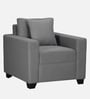 Bingo Velvet 1 Seater Sofa In Grey Colour