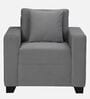 Bingo Velvet 1 Seater Sofa In Grey Colour
