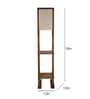 Biped Wooden Shelf Floor Lamp with Jute Shade and Brown Base