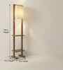 Biped Wooden Shelf Floor Lamp with Jute Shade and Brown Base