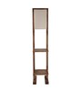 Biped Wooden Shelf Floor Lamp with Jute Shade and Brown Base
