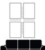 Bird and Floral Canvas Set of 4 Canvas Wall Painting Black Frame