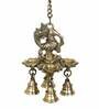 Bird Golden Brass Chain Hanging Lamp With Bells