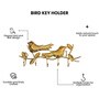 Golden Metal Handpainted Bird Key Holder