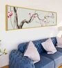 Bird On Branch Pink Floral Canvas Art Print