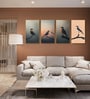 Bird Wall Art Collection Set of 4 Canvas Wall Painting Gold Frame