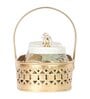 Bird Print Metal Jar With basket Set of 2