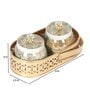 Bird Print Metal Jar With basket Set of 2