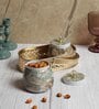 Bird Print Metal Jar With basket Set of 2