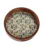 Birdcage Garden Round Wooden Tray   Vintage Floral Pattern- Large (1 Piece)