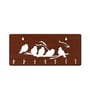 Birds Brown Engineered Wood 7 Hooks Key Holder
