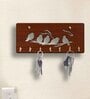 Birds Brown Engineered Wood 7 Hooks Key Holder