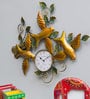 Birds Iron Clock In Orange