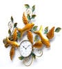 Birds Iron Clock In Orange