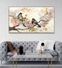 Birds On Stick Multicolour Canvas Art Print