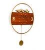 Birds Pendulum Brown & Gold Metal & Wood Wall Clock
