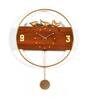 Birds Pendulum Brown & Gold Metal & Wood Wall Clock
