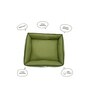 Birlu- Small Green Cotton Linen Bolstered Pet Bed