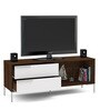 Birubao TV Console With Two Drawers In Dark Brown & White Finish