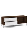 Birubao TV Console With Two Drawers In Dark Brown & White Finish