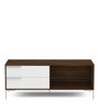 Birubao TV Console With Two Drawers In Dark Brown & White Finish