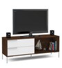 Birubao TV Console With Two Drawers In Dark Brown & White Finish