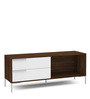 Birubao TV Console With Two Drawers In Dark Brown & White Finish