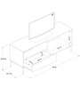 Birubao TV Console With Two Drawers In Dark Brown & White Finish