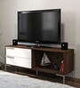 Birubao TV Console With Two Drawers In Dark Brown & White Finish