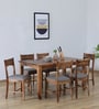 Biscay Sheesham Wood 6 Seater Dining Set In Scratch Resistant Rustic Teak Finish
