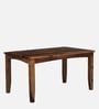 Biscay Sheesham Wood 6 Seater Dining Set In Scratch Resistant Rustic Teak Finish