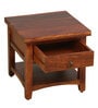 Biscay Sheesham Wood Bedside Table in Scratch Resistant Honey Oak Finish With Drawer