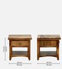 Biscay Sheesham Wood Bedside Table in Scratch Resistant Rustic Teak Finish With Drawer