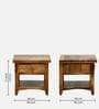 Biscay Sheesham Wood Bedside Table in Scratch Resistant Rustic Teak Finish With Drawer
