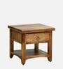 Biscay Sheesham Wood Bedside Table in Scratch Resistant Rustic Teak Finish With Drawer