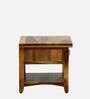 Biscay Sheesham Wood Bedside Table in Scratch Resistant Rustic Teak Finish With Drawer