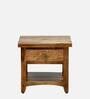 Biscay Sheesham Wood Bedside Table in Scratch Resistant Rustic Teak Finish With Drawer Biscay Sheesham Wood Bedside Table in Scratch Resistant Rustic Teak Finish With Drawer