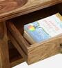 Biscay Sheesham Wood Bedside Table in Scratch Resistant Rustic Teak Finish With Drawer