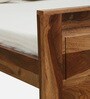 Biscay Sheesham Wood Queen Size Bed in Scratch Resistant Rustic Teak Finish With Drawer Storage