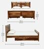 Biscay Sheesham Wood Queen Size Bed in Scratch Resistant Rustic Teak Finish With Drawer Storage
