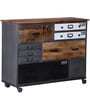 Cortez Solid Wood Chest Of Drawers In Natural & Grey Finish