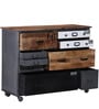 Cortez Solid Wood Chest Of Drawers In Natural & Grey Finish