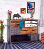 Cortez Solid Wood Chest Of Drawers In Natural & Grey Finish