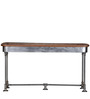 Quatro Metal Console Table In Rustic Teak Finish