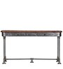 Quatro Metal Console Table In Rustic Teak Finish